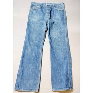 Roebucks Mens Jeans Light Wash Denim Bootcut Faded Size 34x32